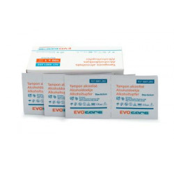 Tampons alcoolisés EVOCARE 3x6 cm - Boîte de 100