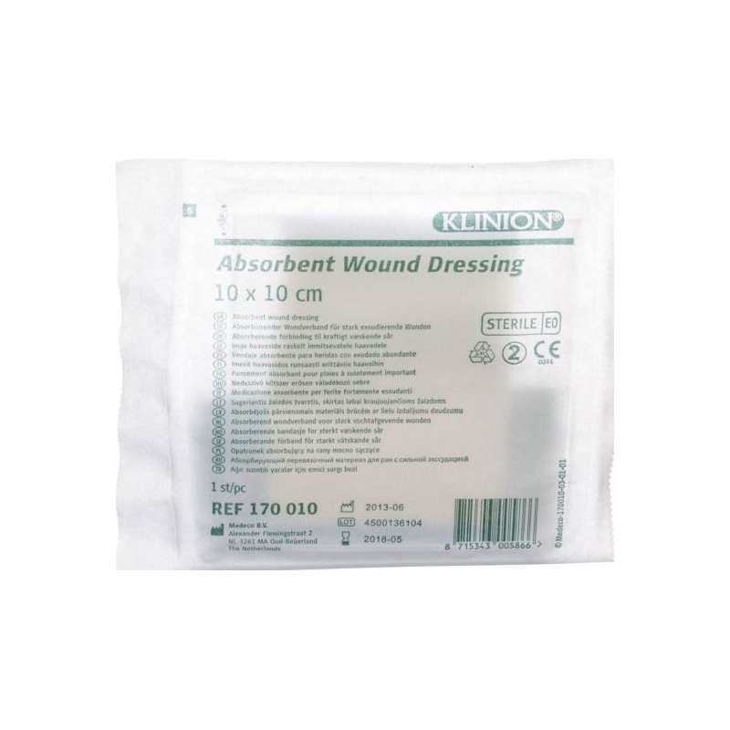 Compresses absorbantes stérile, sachet de 10 compresses