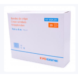Bandes crêpe EVOCARE 75GR/M² 7cm x 4m - Non stérile