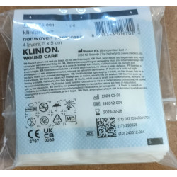 Compresse 4 plis stérile  ( 5 x 5 cm)  (Emballée 25 pièces)